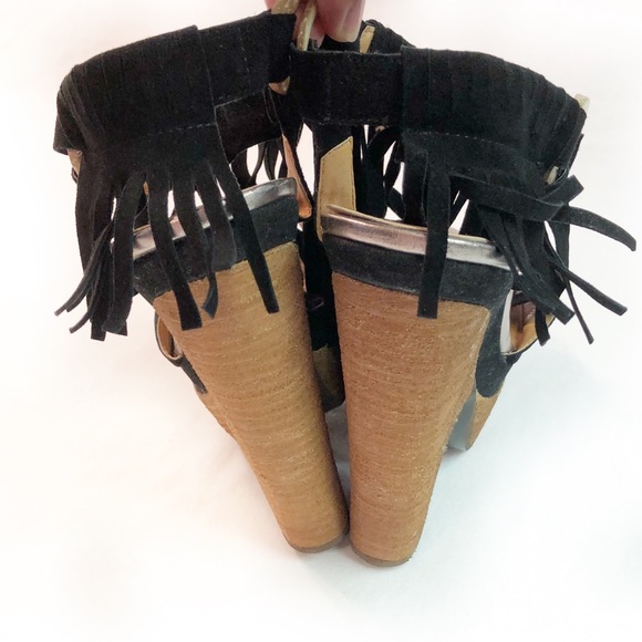 N.Y.L.A. Llano platform sandal fringe suede NEW 8 - Picture 5 of 8